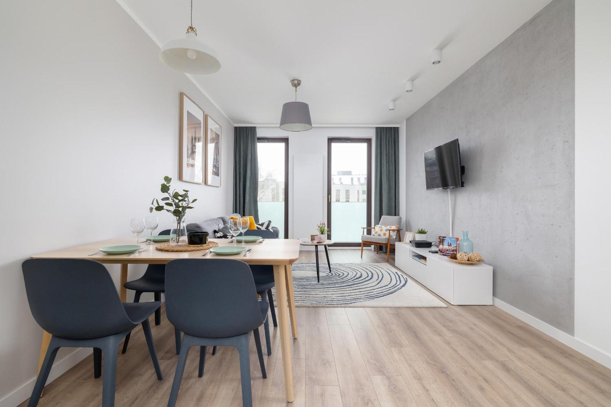 Subtle Grey With Furnished Balcony And Parking In By Renters
