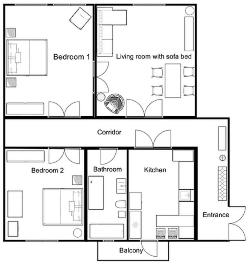 Apartment Designer 110m2 With King Size Beds & Equipped Kitchen *