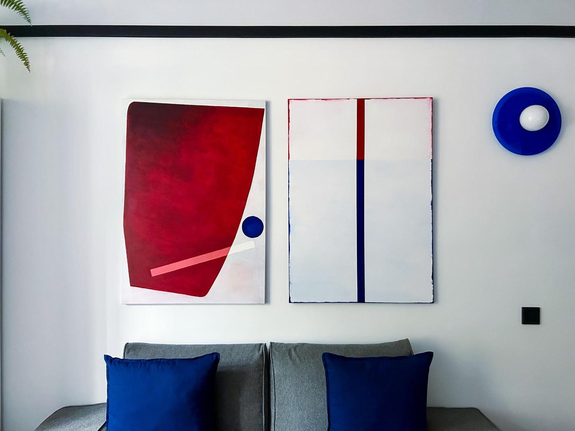 Composition 23 With Blue Circle *