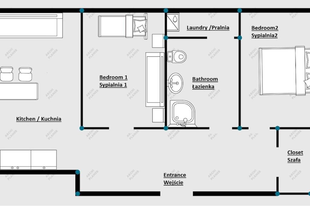 Modern 2 Bedroom Apartment/kazimierz/paulinska St. Krakow